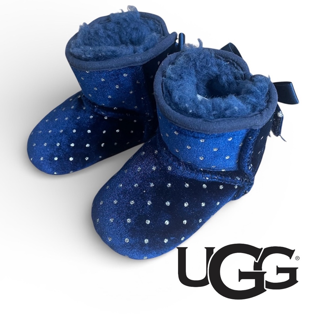 UGGs JESSE BOW II BOOTIES BABY blue CRIB TODDLER 2/3 winter slippers mini kids